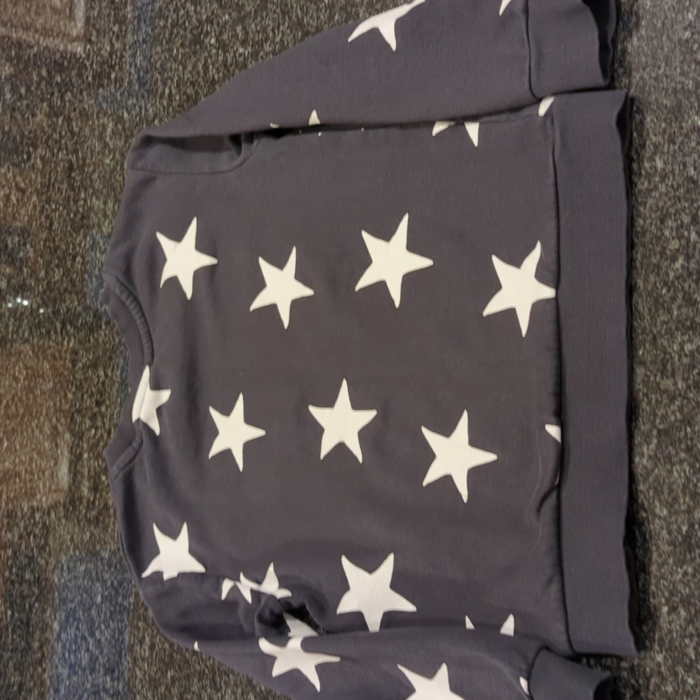 H&M Charcoal Gray Sweatshirt with White Stars, Size 6x/7 - Picture 4 of 4